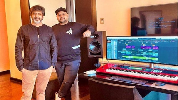 Director Mohan Raja and Thaman commence music sittings for Chiranjeevi's Lucifer remake