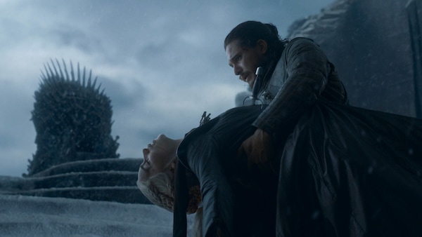 Kit Harington and Emilia Clarke in a still from Game Of Thrones