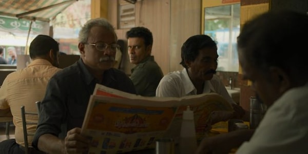 Mahesh and Bajpayee in a still from The Family Man 2