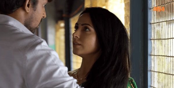 Priyadarshi and Nandini in a still from In The Name of God