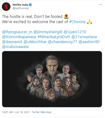 Tweet by Netflix India.