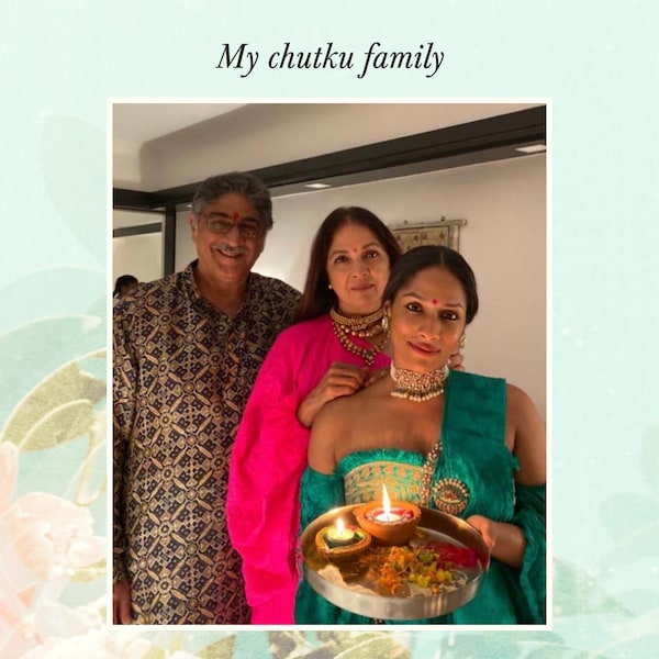 Neena Gupta (centre) with her daughter, Masaba, and husband, Vivek Mehra. (Photo Courtesy: Penguin Random House)