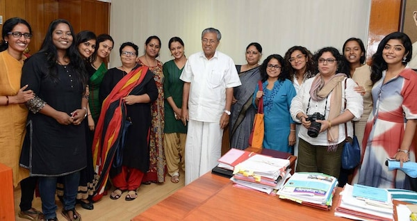 Members of WCC along with Kerala Chief Minister Pinarayi Vijayan during a meeting in 2017