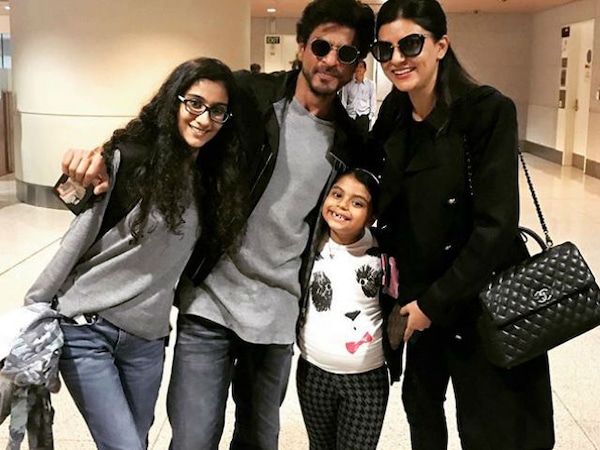 Renée with Shah Rukh Khan, mother Sushmita Sen and sister Alisah Sen