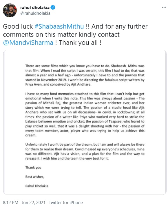 Twitter: Rahul Dholakia