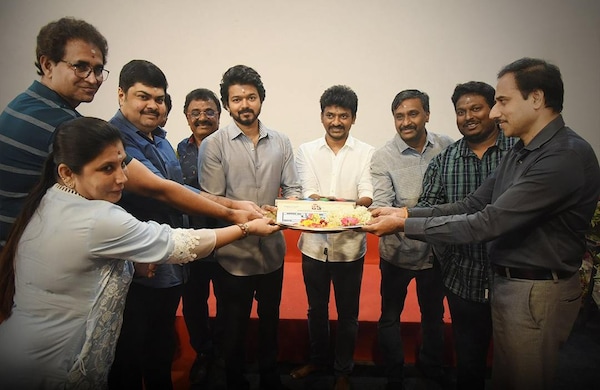 Vijay at the film's pooja function 