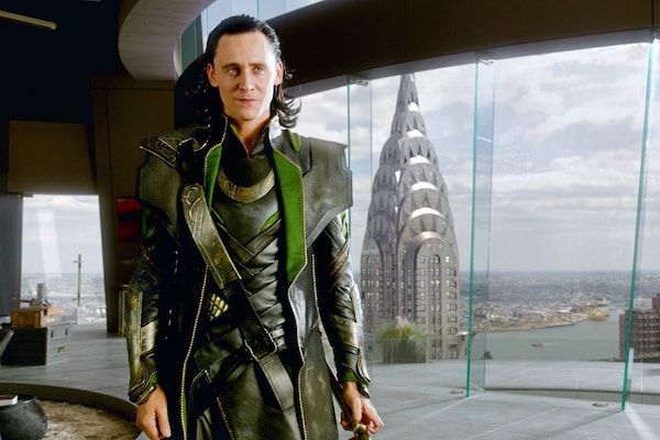 Tom Hiddleston as Loki in The Avengers
