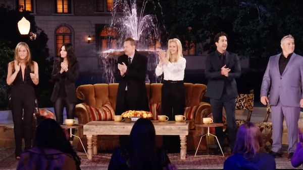The main cast of Friends in a still from the reunion episode