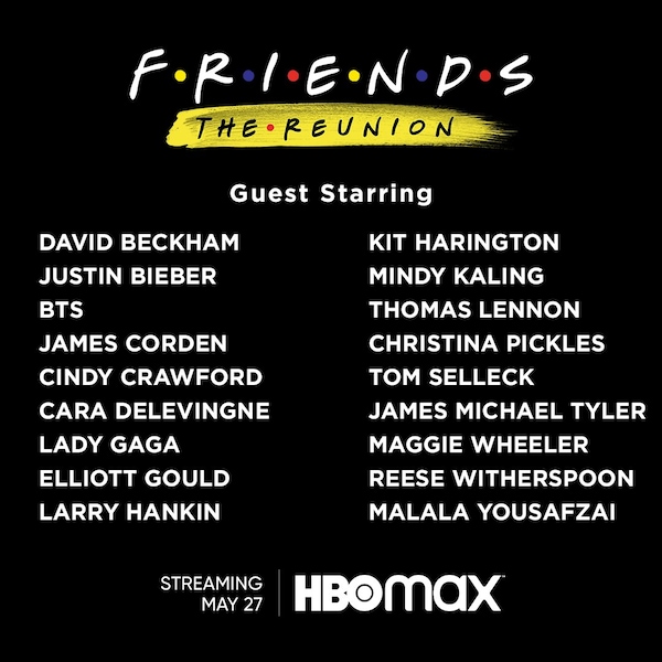 The list of guest stars who are set to appear on the Friends reunion episode