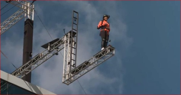 Aastha Gill performs her stunt.