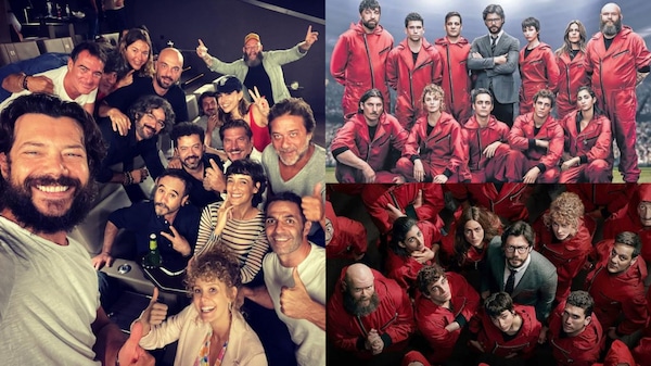 Money Heist’s ‘Professor’ Alvaro Morte shares a groupfie with the Gang