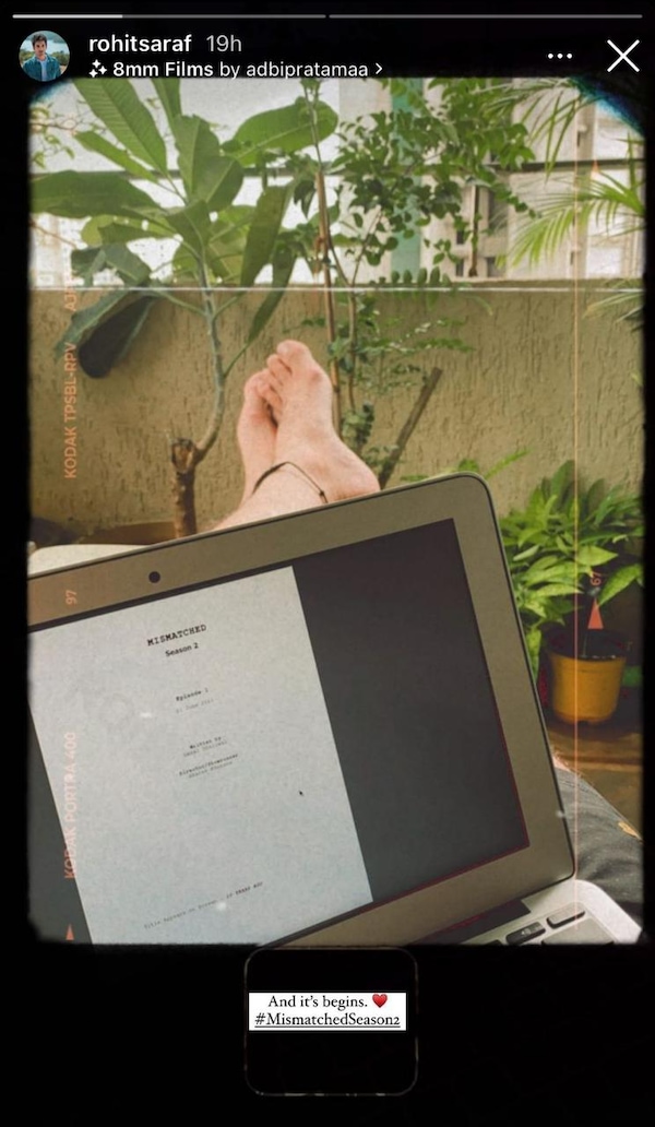 National crush Rohit Saraf begins prep for Mismatched 2; shares glimpse