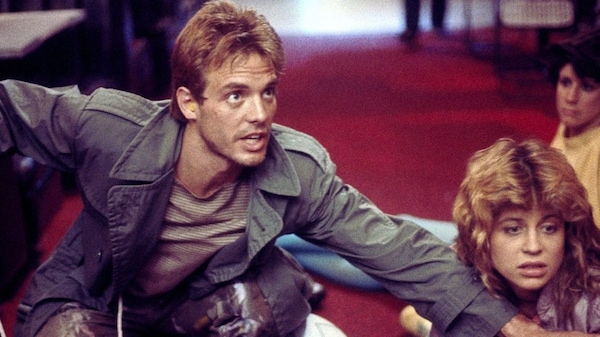 Michael Beihn as Kyle Reese and Linda Hamilton as Sarah Connor