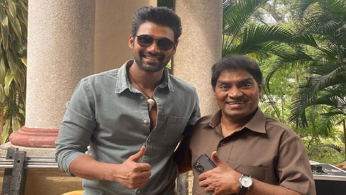 Bellamkonda Sreenivas has a fan boy moment with Johny Lever on the sets of his Hindi film