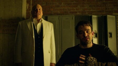 Charlie Cox and Vincent D'Onofrio in Daredevil.