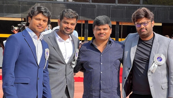 Jersey: Director Gowtam Tinnanuri, editor Navin Nooli, producer Naga Vamsi at the 67th National Film Awards