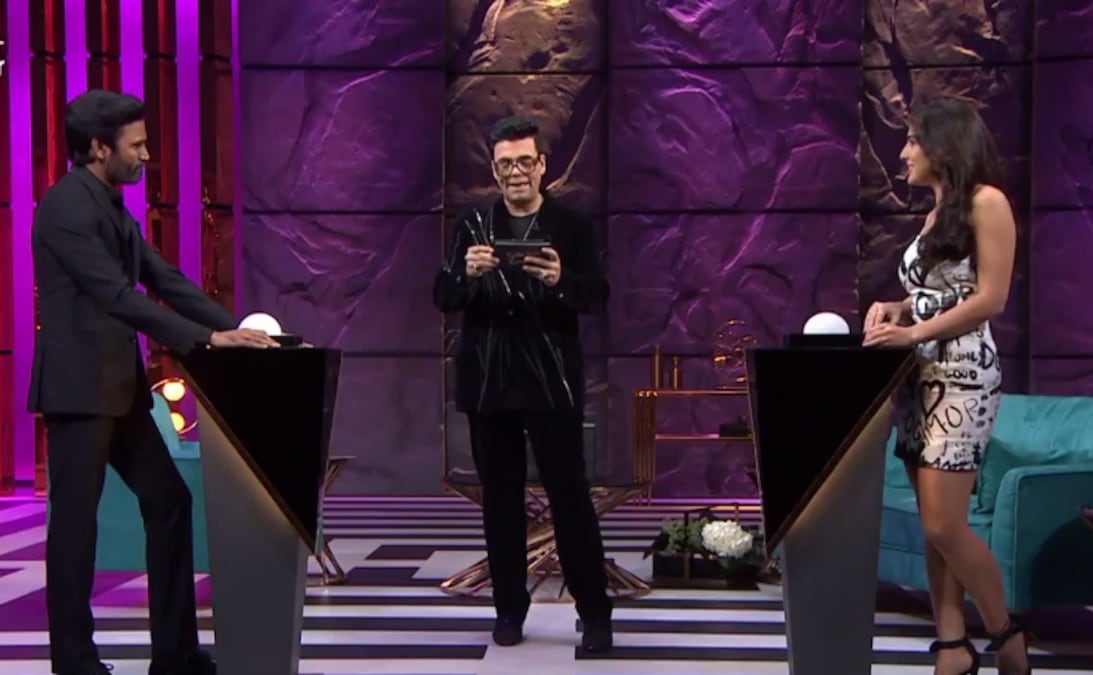 Koffee Shots With Karan: Karan Johar shares a BTS video of the show, featuring Sara Ali Khan and Dhanush