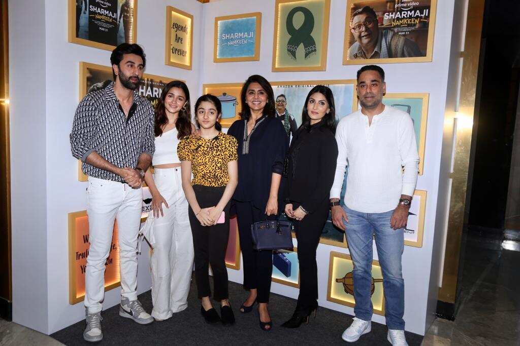 Alia Bhatt graced the screening in all-white attire.