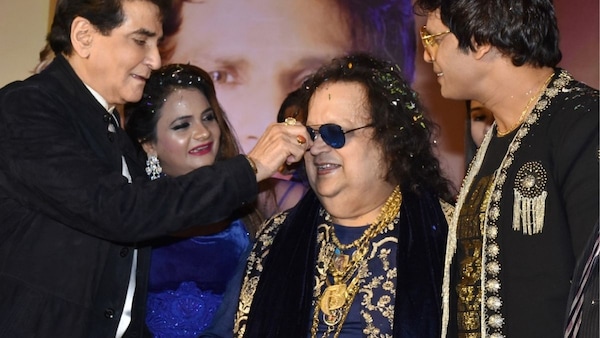 Bappi Lahiri with Jeetendra at an event