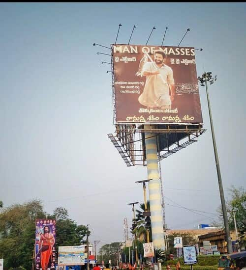 Before the release of the historical drama movie, fans have made huge hoardings of the movie featuring the two main heroes of RRR.