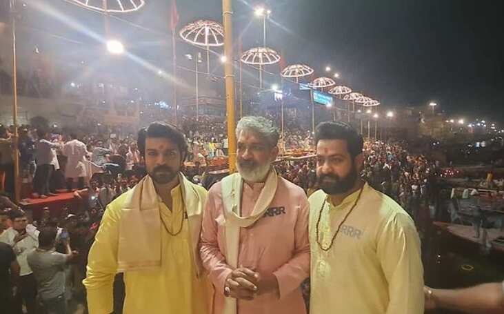 The actors and the filmmaker have been promoting their latest film for a few months on various shows and events. Meanwhile, recently, Ram Charan, Jr NTR and Rajamouli have been seen seeking God's blessing in Varanasi. 