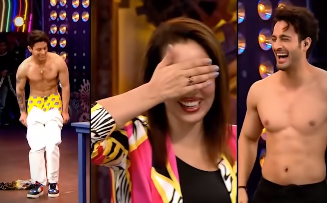 The Khatra Khatra Show: Pratik Sehajpal-Umar Riaz show off their abs to impress Munmun Dutta in latest promo