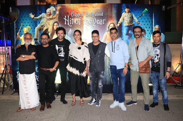Sanjay Mishra, director Anees Bazmee and producer Bhushan Kumar also graced the event with other casts of Bhool Bhulaiyaa 2.
