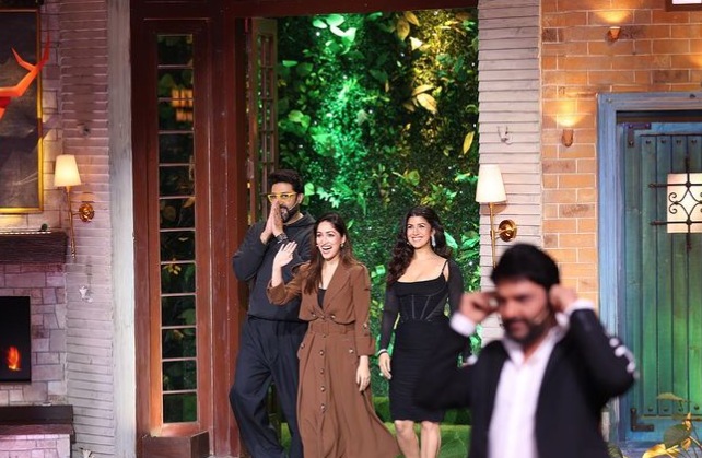 In pics: Abhishek Bachchan, Yami Gautam, Nimrat Kaur promote Dasvi on The Kapil Sharma Show