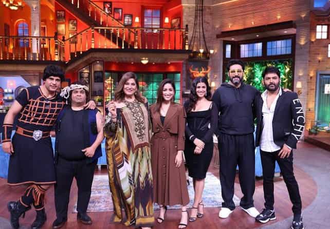 Archana Puran Singh opted for a long maxi dress on Dasvi promotions, while Krushna Abhishek and Kiku Sharda were also present in their quirky attires.
