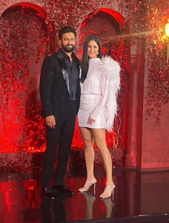 Newly married Vicky Kaushal and Katrina Kaif arrived holding hands at the event.