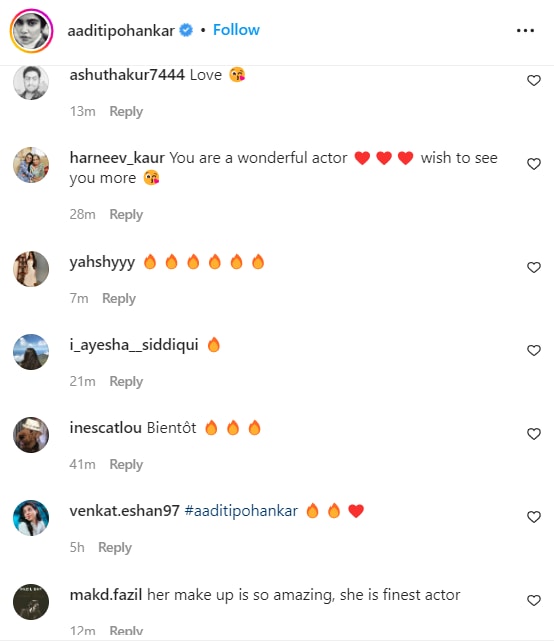 Aaditi's IG post