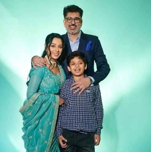 Rupali Ganguly with her husband Ashwin K Verma and son Rudransh
