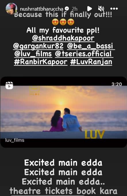 Nushrratt's IG story