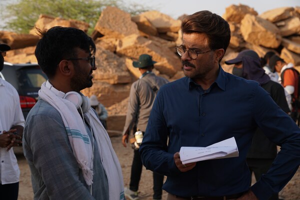 Anil Kapoor and Sandeep Modi on the sets of The Night Manager