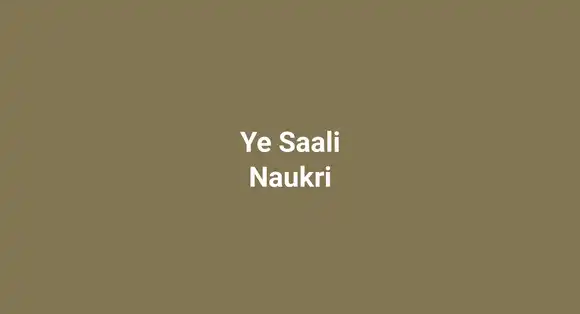 Ye Saali Naukri
