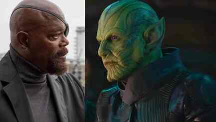 Jackson and Mendelsohn as Nick Fury and Skrull Talos from 'Captain Marvel'