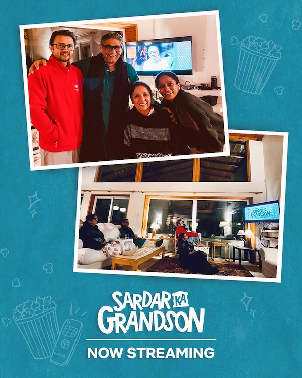 Neena Gupta with Masaba, Vivek and Satyadeep Misra