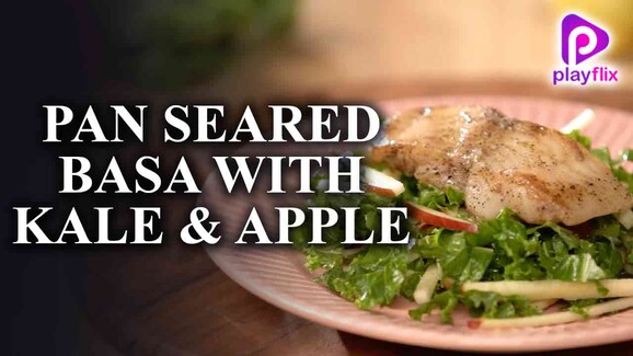 Pan Seared Basa with Kale and Apple