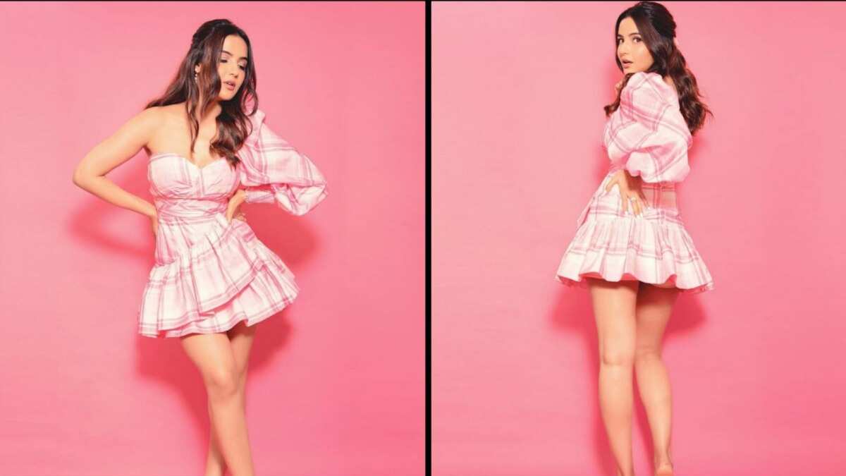 Jasmin Bhasin dons a cute pink dress