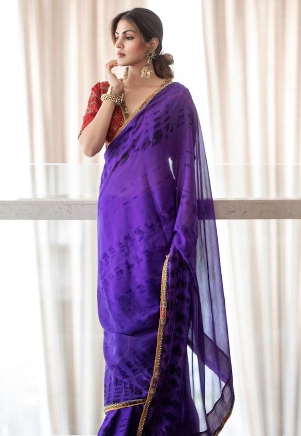 Ravishing in a purple saree