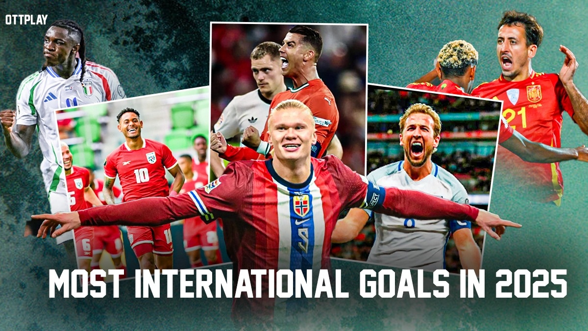 10 players with the most goals in international football in 2025
