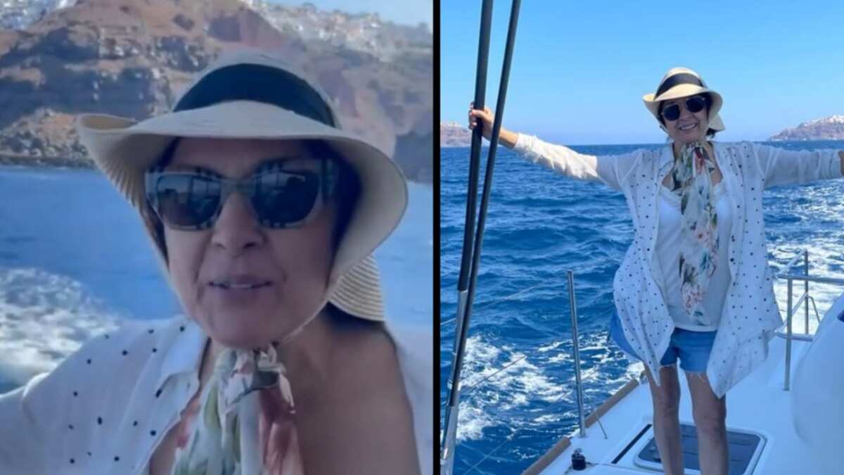 Neena Gupta in Santorini