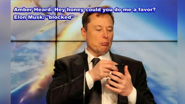 Funny meme on Amber Heard and her ex-boyfriend Elon Musk