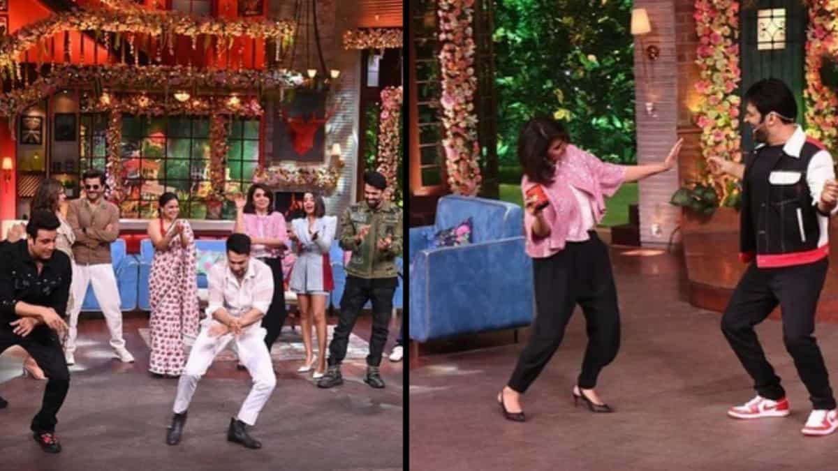 The cast of JugJugg Jeeyo is having fun with the cast of the Kapil Sharma show.