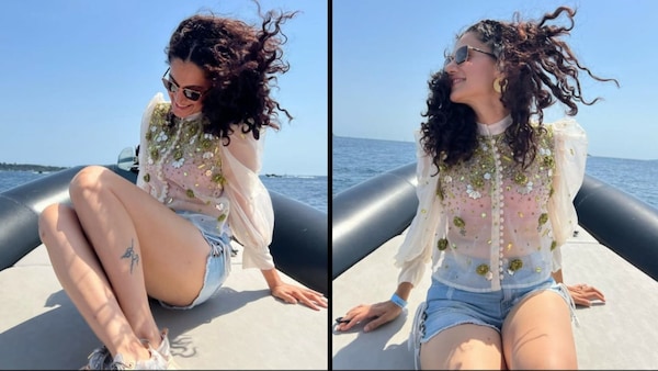 Taapsee Pannu enjoys a boat ride