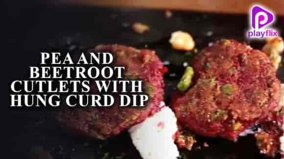 Pea and Beetroot Cutlets with hung Curd Dip