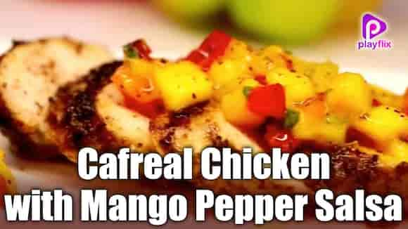 Cafreal Chicken with Mango Pepper Salsa