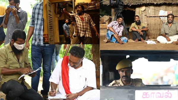 A collage of stills from Viduthalai