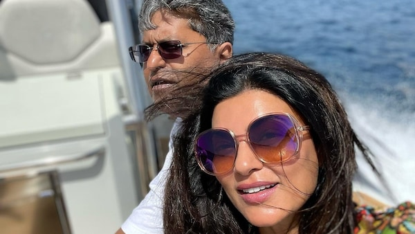 A photograph of Sushmita Sen and Lalit Modi. The latter posted it on his social media