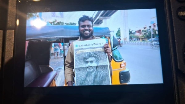 A Rajinikanth fan in Chennai is snapped with the 19 November 2025 edition.